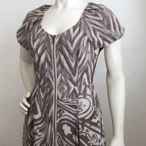 Tibi silk multi-print 2 way front zip lined mini - Picture 2 of 8